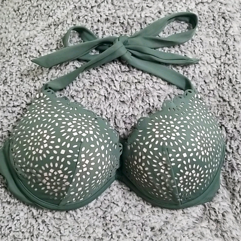 Olive & Pink Halter Swimsuit